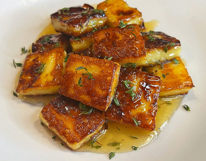 Golden Baked Cheese with Honey & Thyme