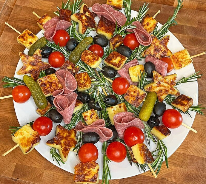 Baked Cheese Charcuterie Christmas Wreath