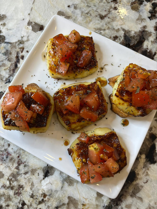 Summery Cheesy Tomato Bruschetta