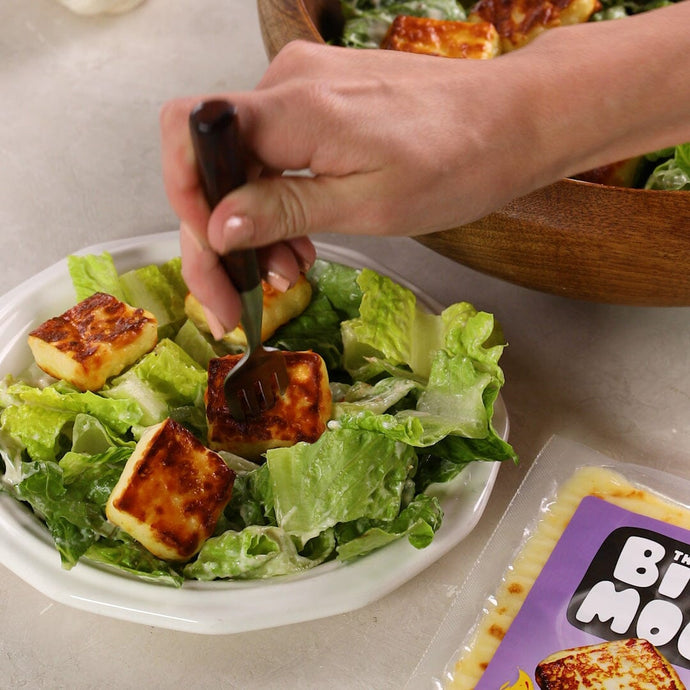 Caesar Salad with Warm Cheese Croutons